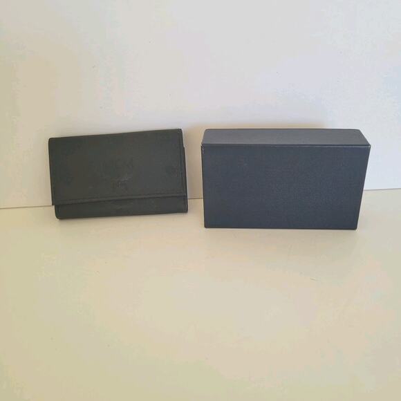 MCM Visetos Black Wallet Key Case Holder Designer Trifold Signature Small Box - Picture 1 of 12
